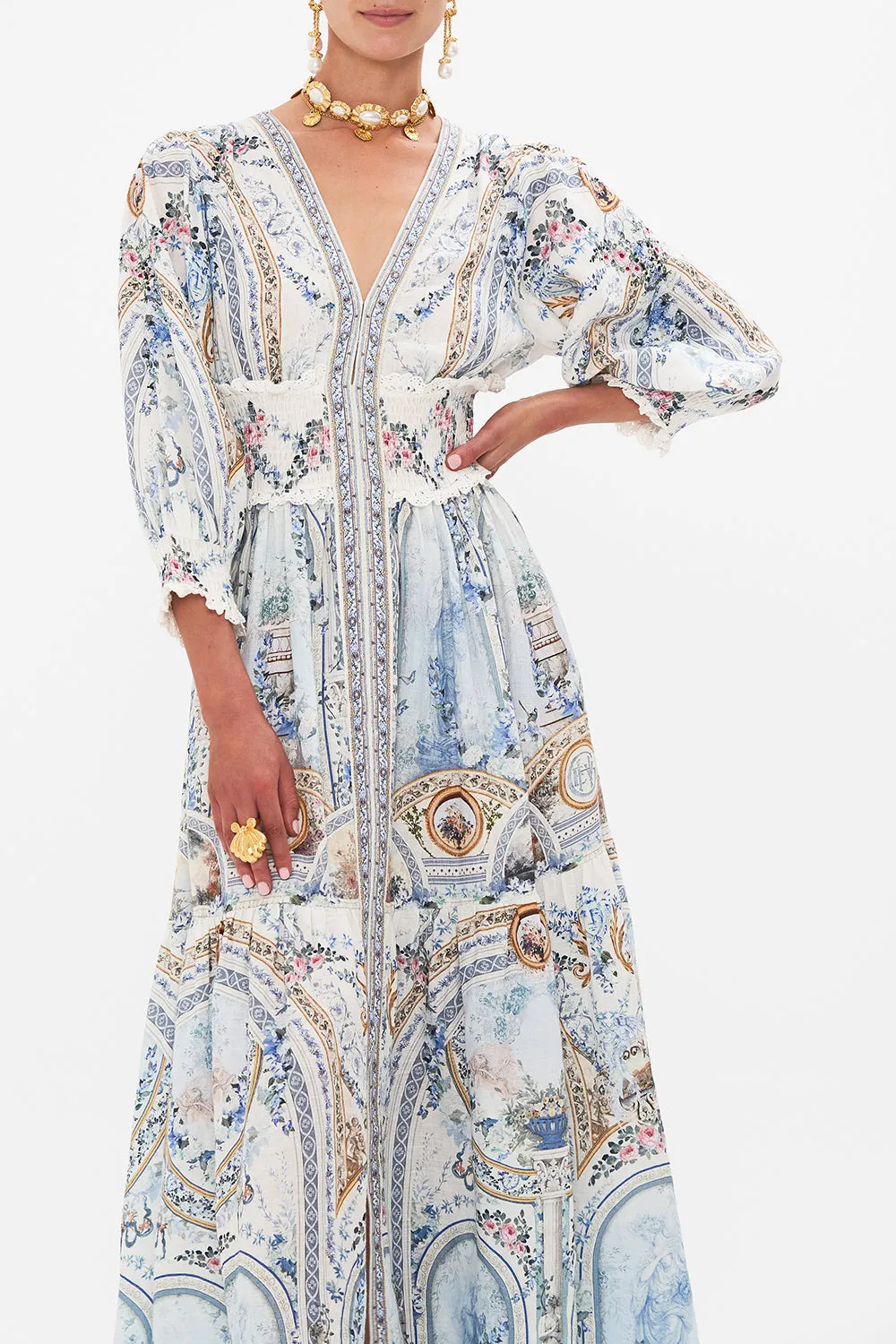 SHIRRED WAISTBAND LONG DRESS SEASON OF THE SIREN