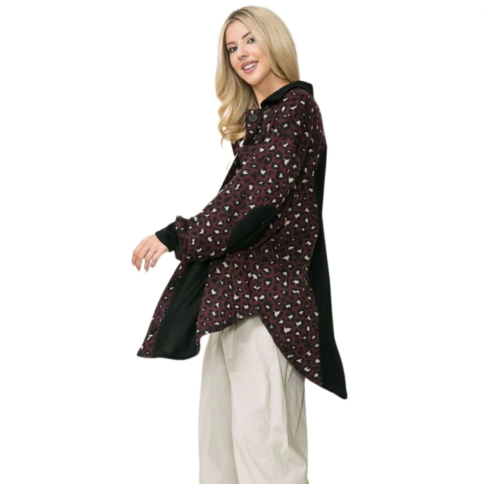 Shirt Jacket with Animal Print Detail Made in USA - Clearance Final Sale