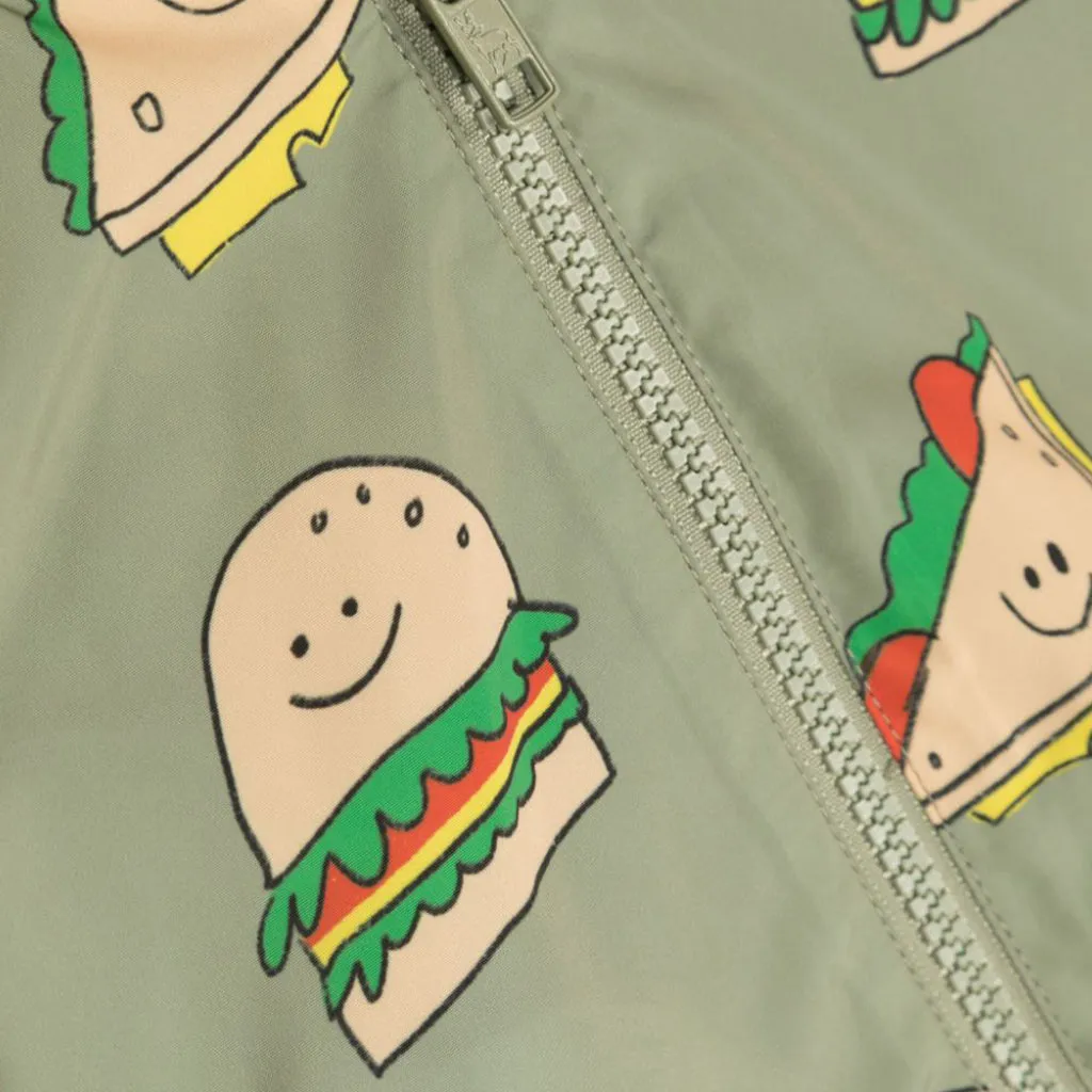 Silly Sandwich Print Bomber Jacket