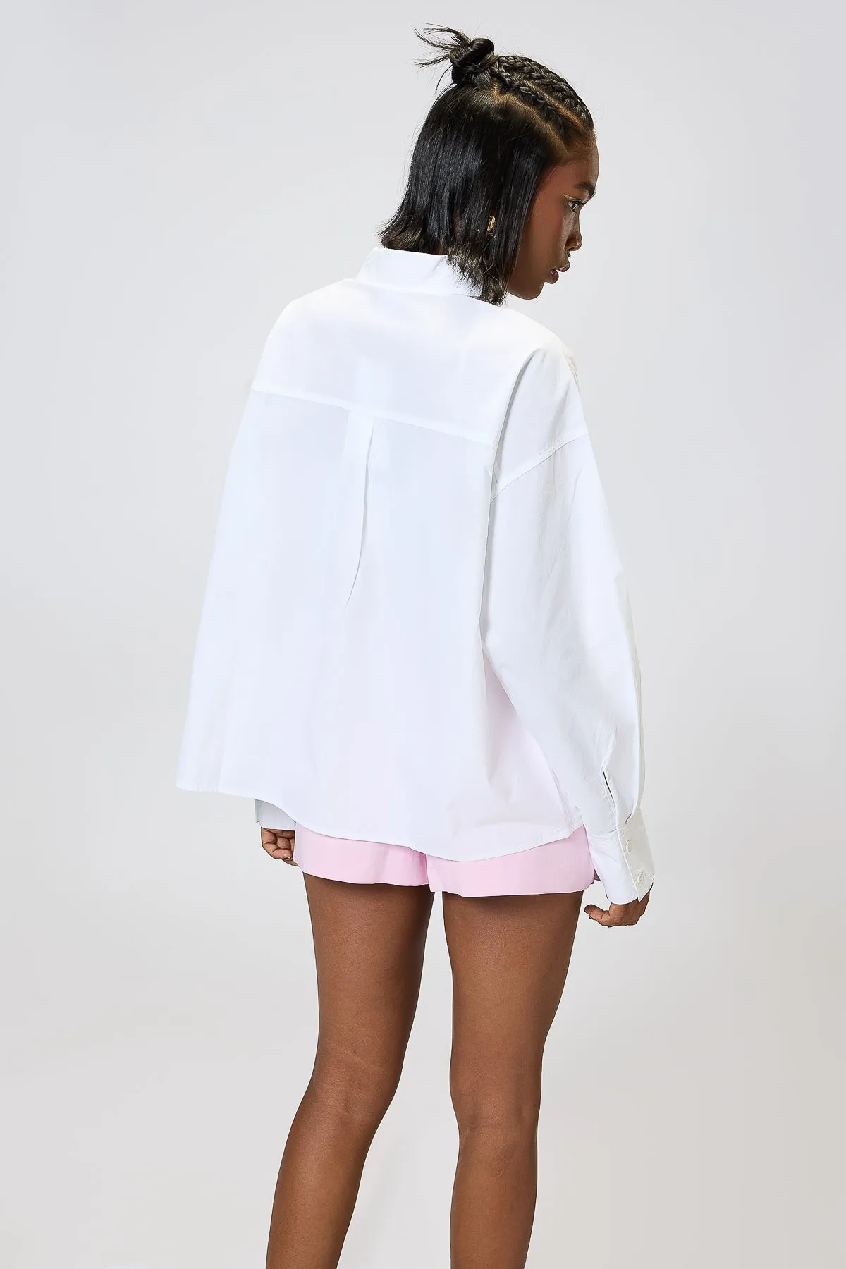 Solid White Oversized Full Sleeves Shirt