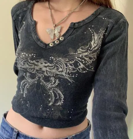 'Stage Fright' Grey Casual Crop Top