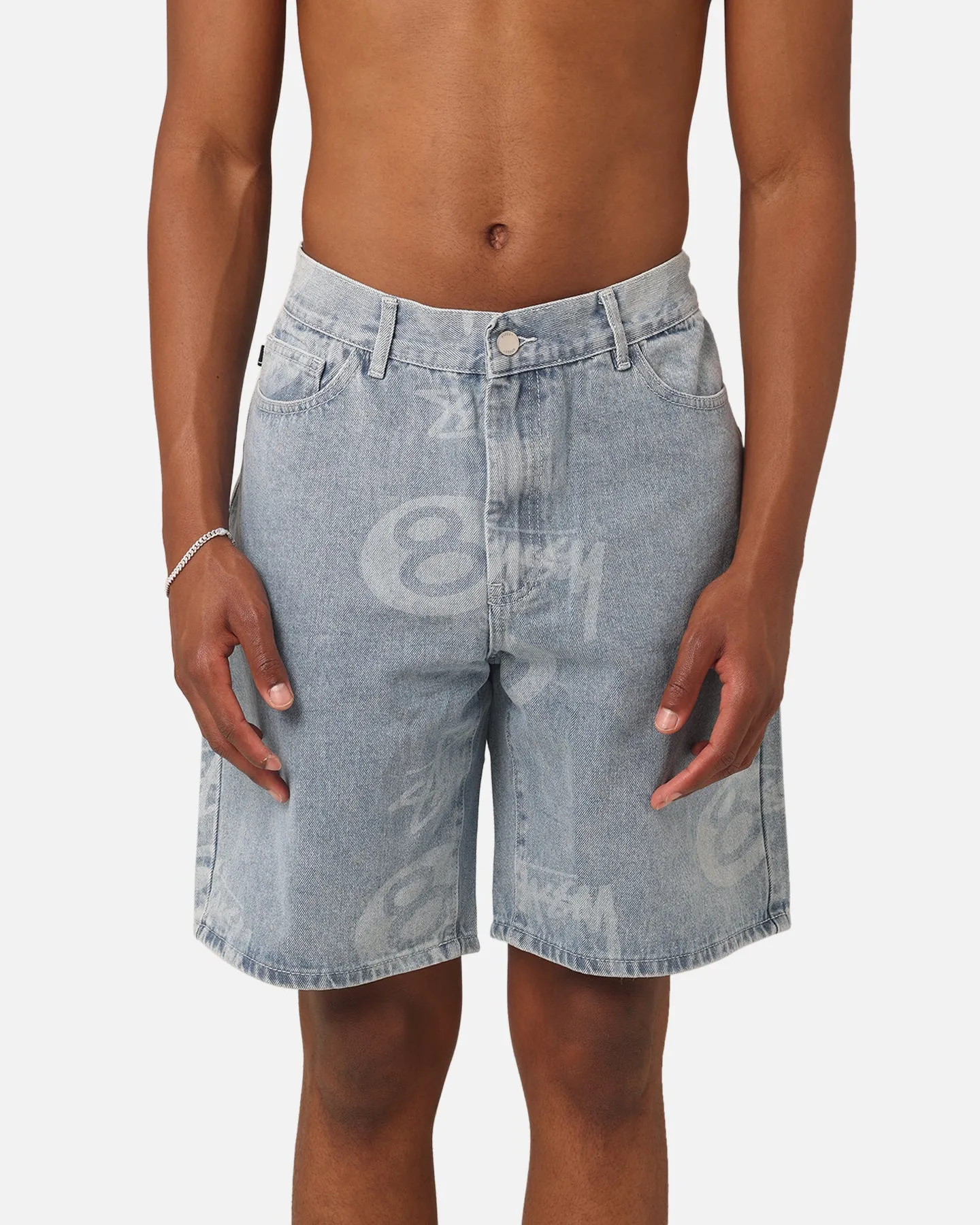Stüssy Stock 8 Ball Shorts Light Denim