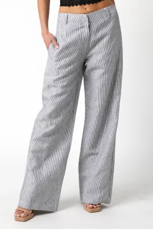 Sweet Nothing Black and White Striped Linen Pants