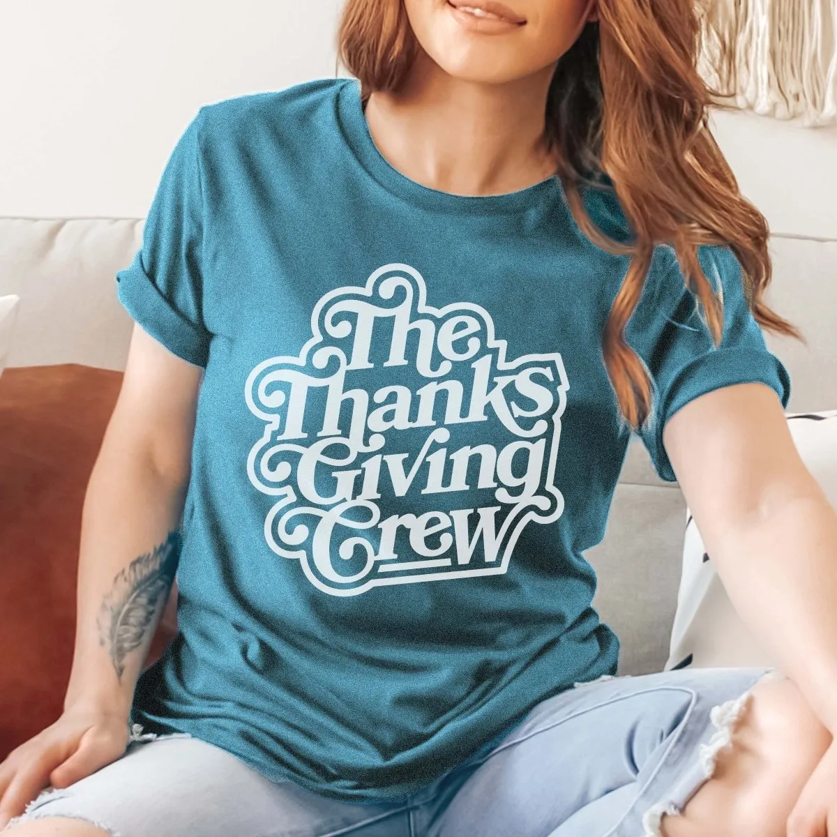Thanksgiving Crew Wholesale Bella Graphic Tee - Fast Shipping