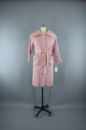 Vintage 1950s Pastel Pink Mohair Cardigan Sweater Coat with Tags