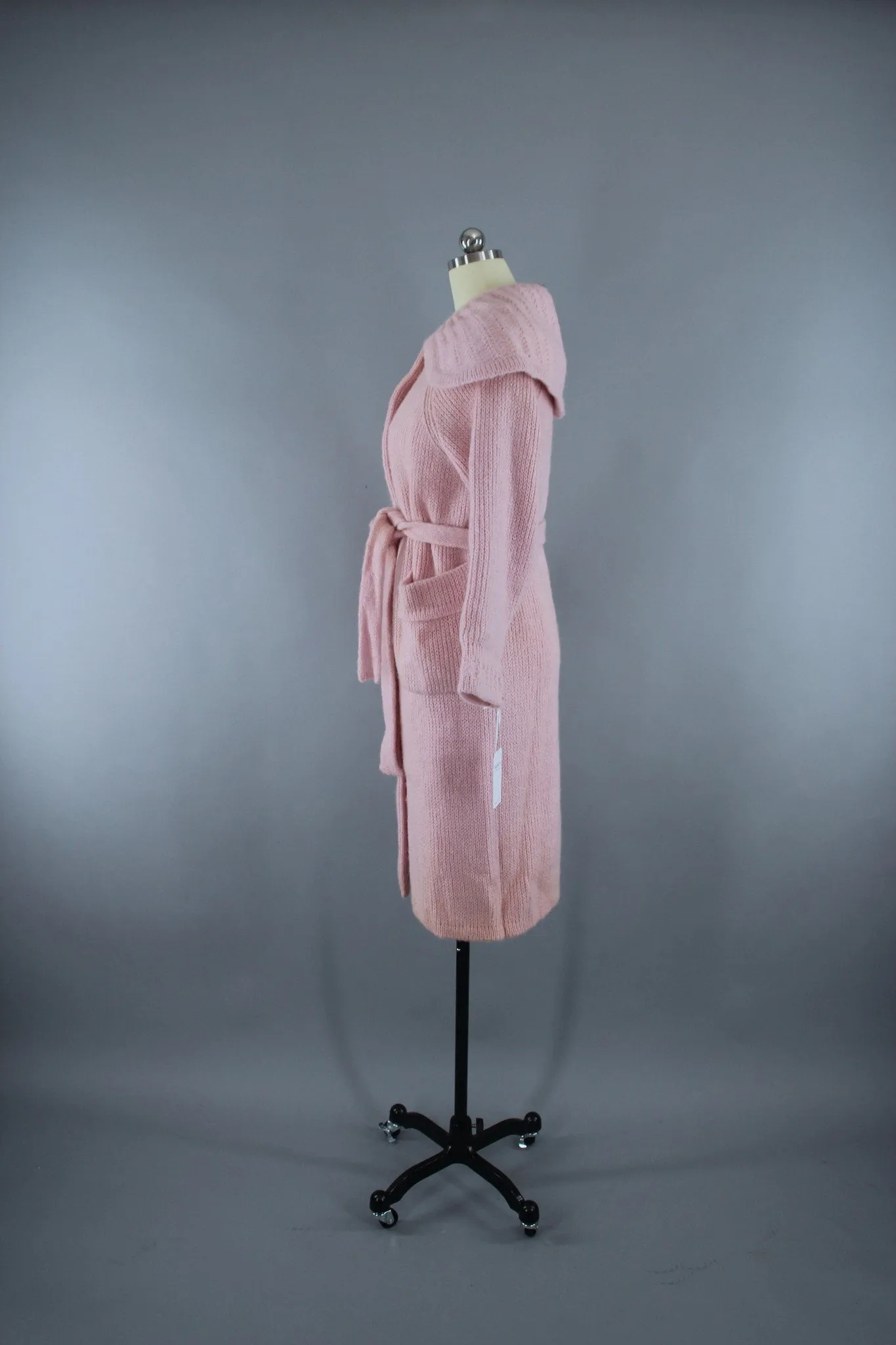 Vintage 1950s Pastel Pink Mohair Cardigan Sweater Coat with Tags