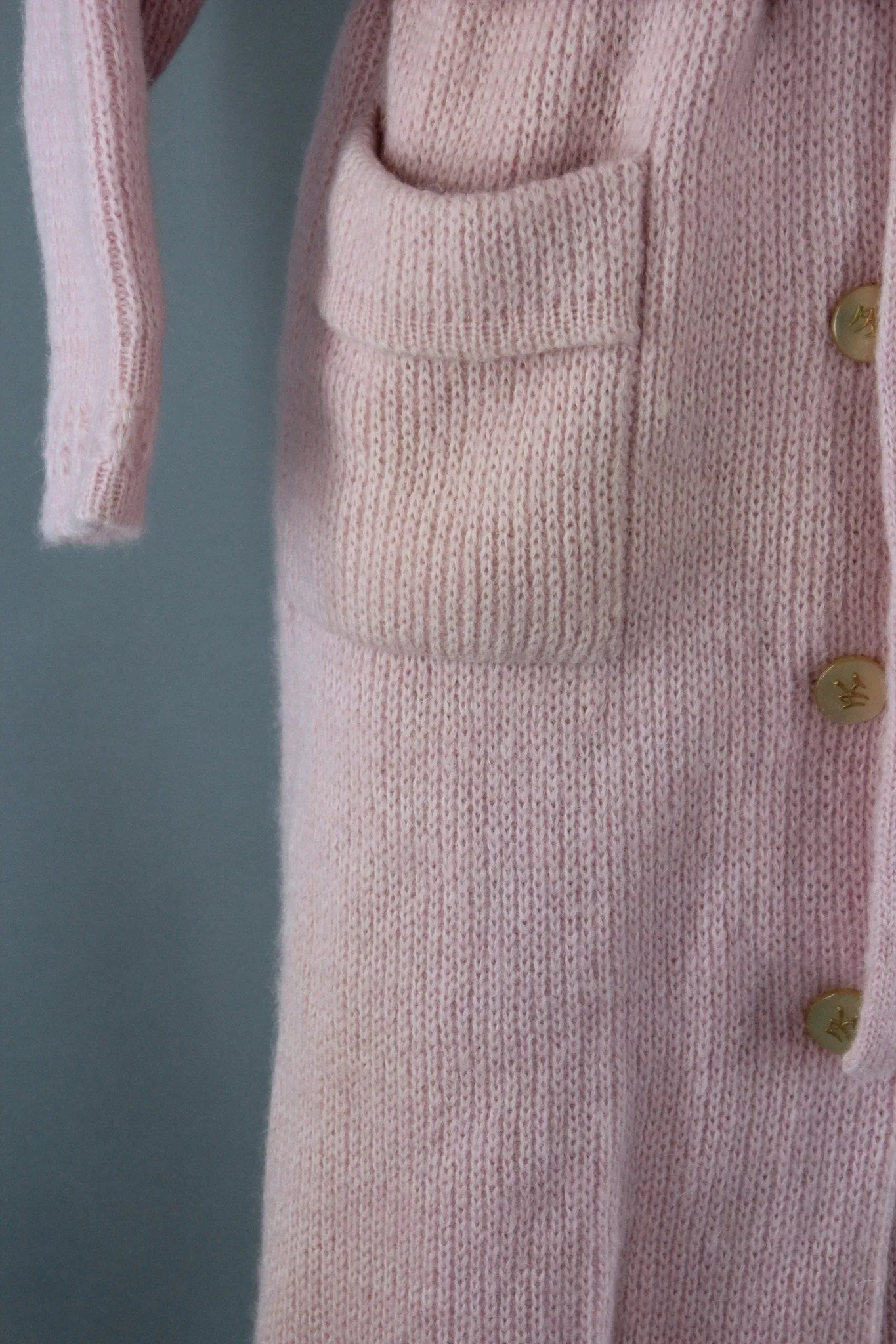 Vintage 1950s Pastel Pink Mohair Cardigan Sweater Coat with Tags