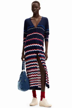 Wave Pleated Long Cardigan