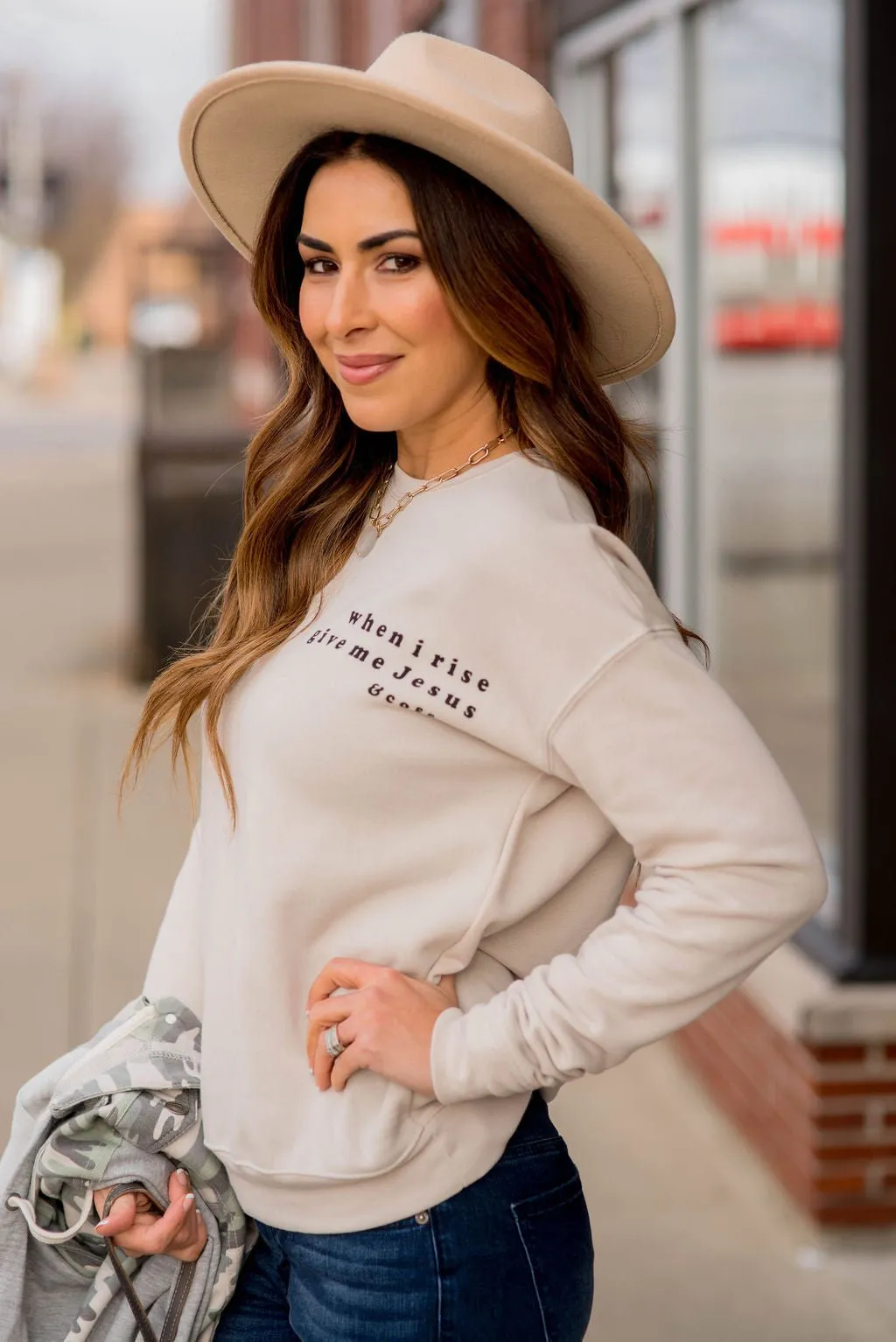 When I Rise Give Me Graphic Crewneck