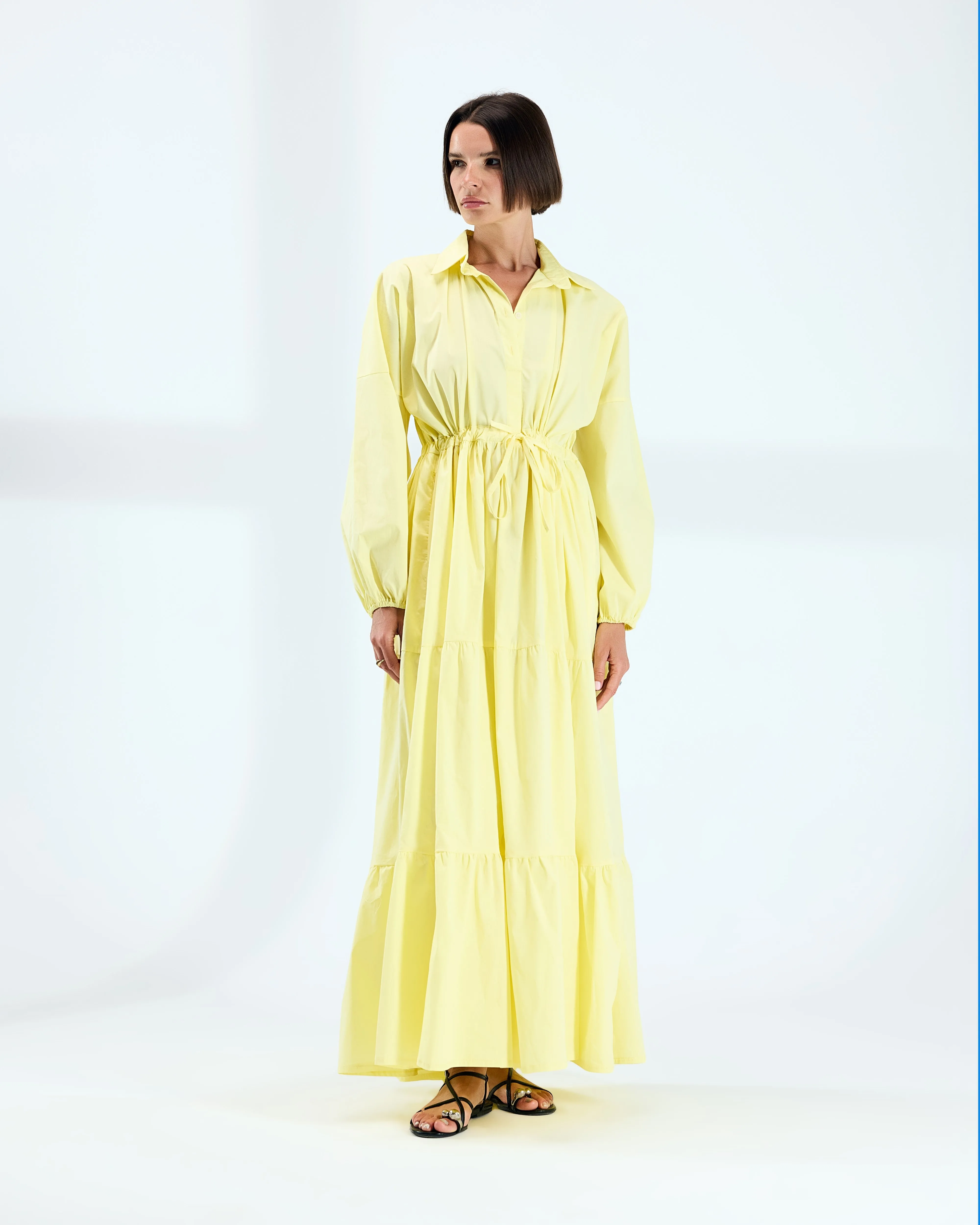 Women's Maxi Dress - Poplin Fabric, Free Size - Elegant and Comfortable for Casual Occasions