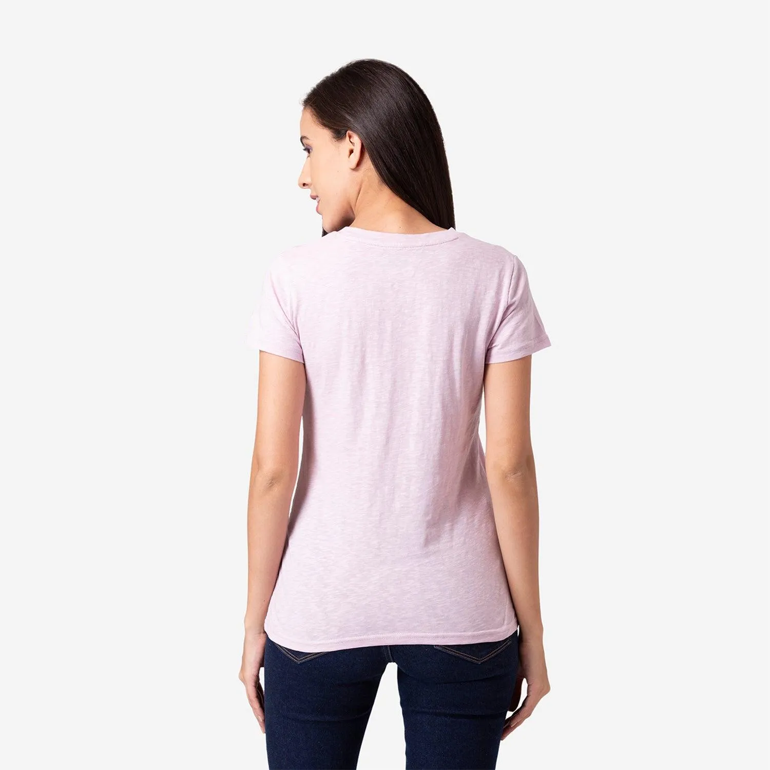 Women's Plain Half Sleeve Round-Neck T-Shirt For Summer - Lavender